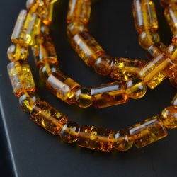 Barrels round amber bracelet cognac